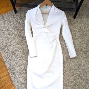 White dress/long sleeve cocktail dress like new